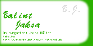 balint jaksa business card