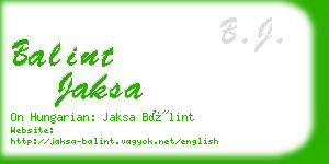 balint jaksa business card